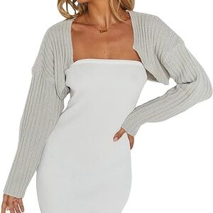 Stylish Gray Knit Shrug